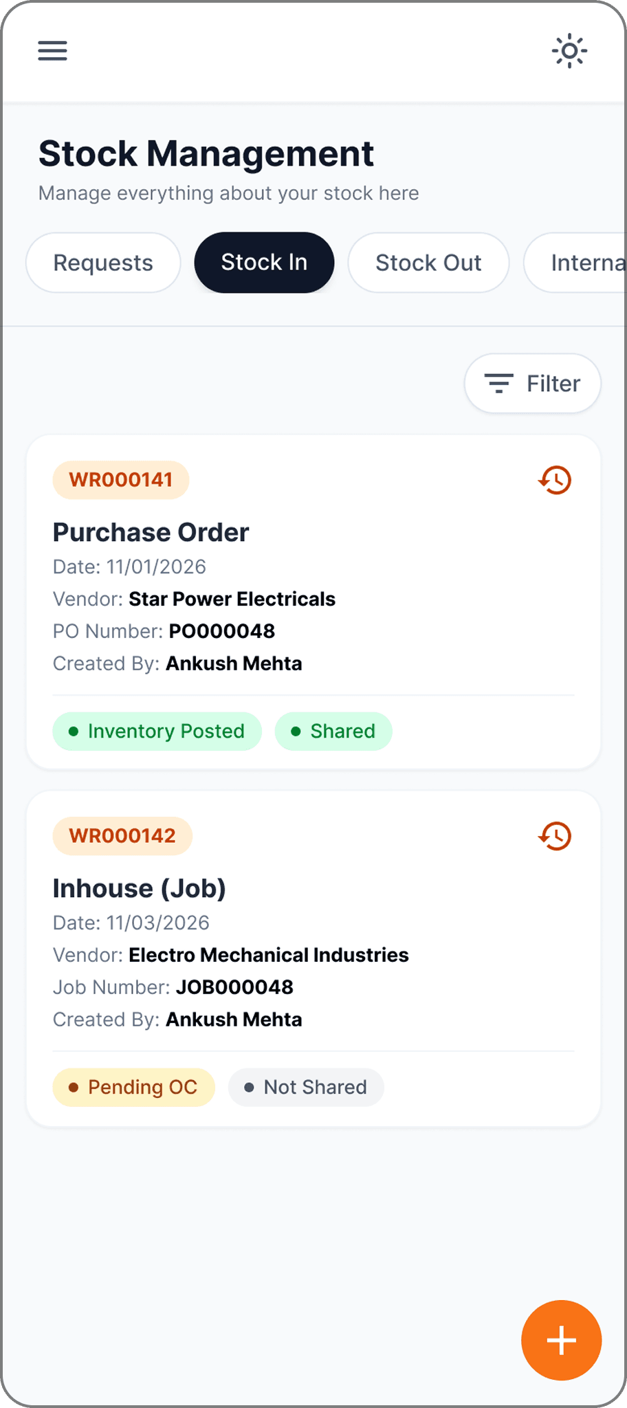 Optiwise mobile stock in screen