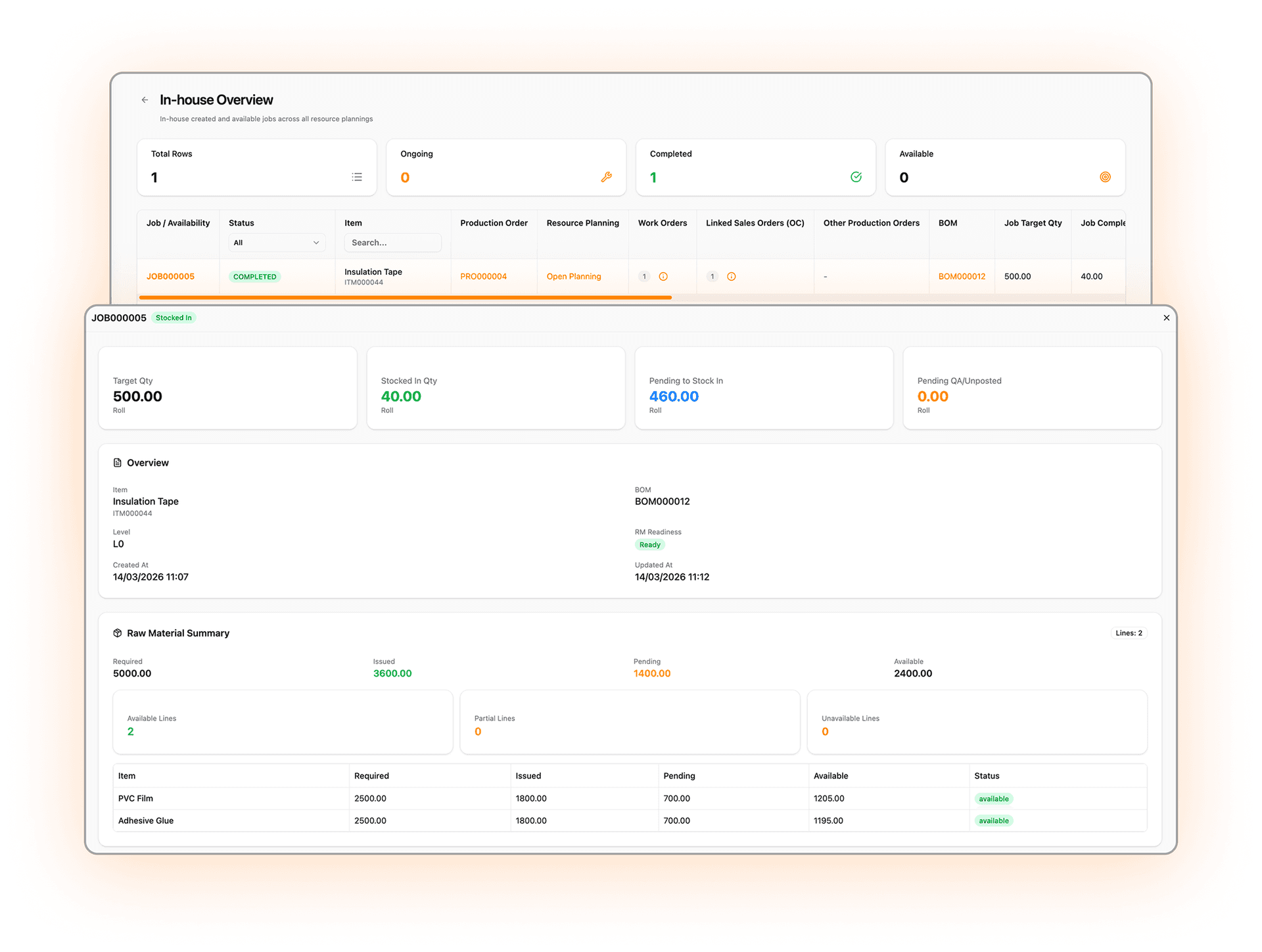Capacity scheduling and line planning screen in Optiwise
