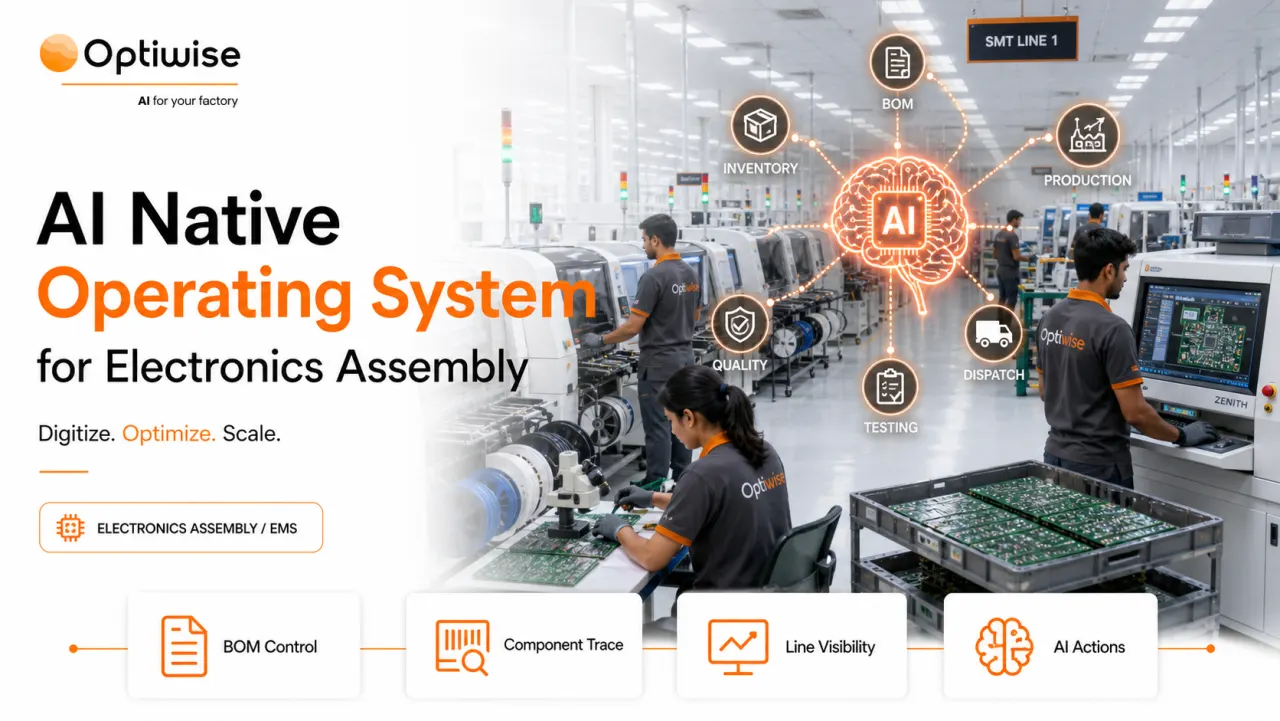 Electronics Assembly & EMS Optiwise AI Native OS case-study visual
