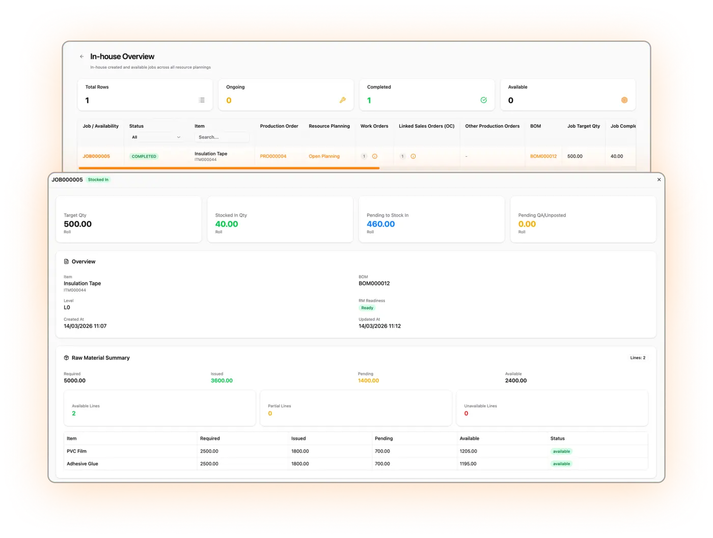 Capacity scheduling and line planning screen in Optiwise