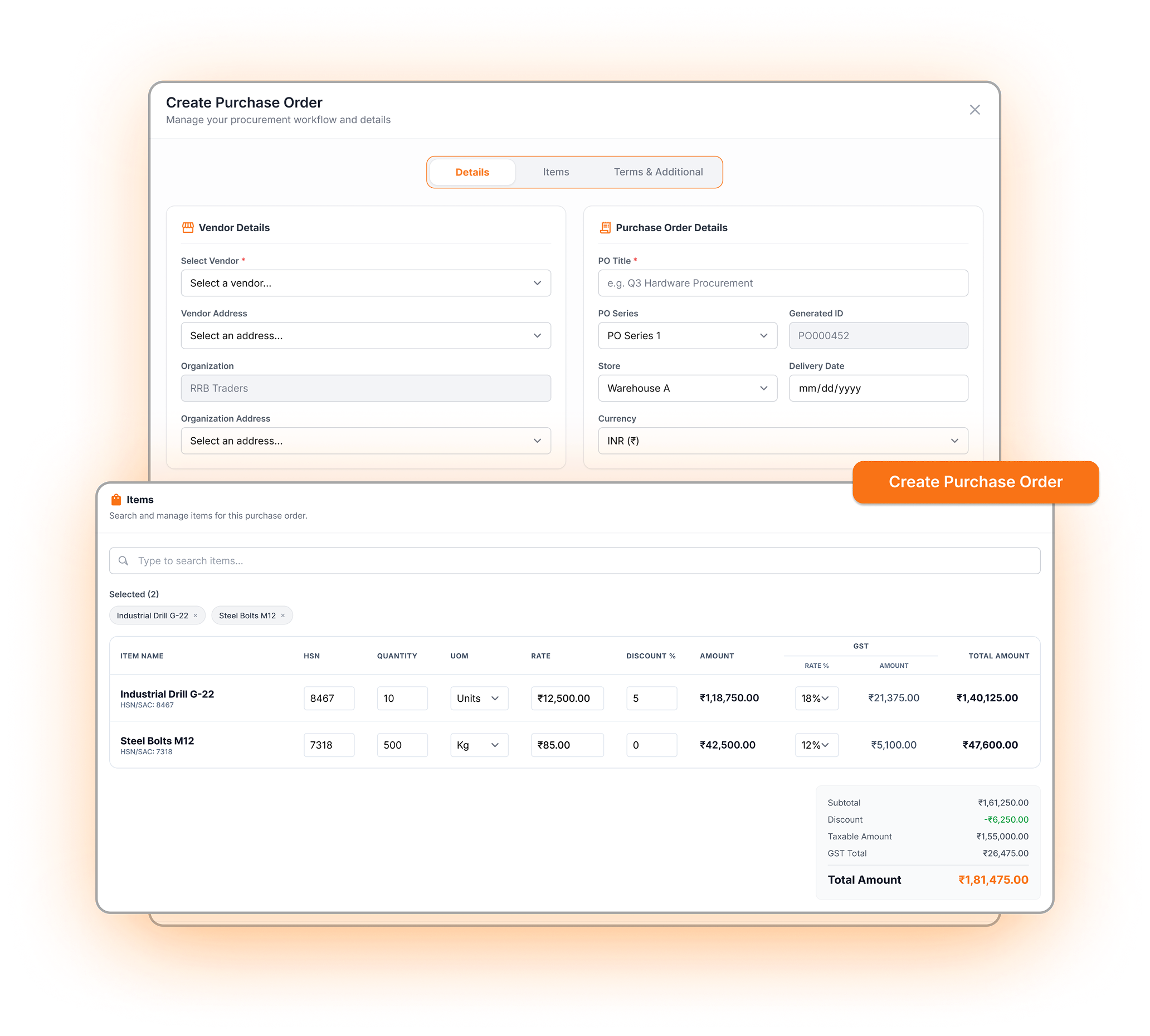 GST-Ready Procurement in Seconds.